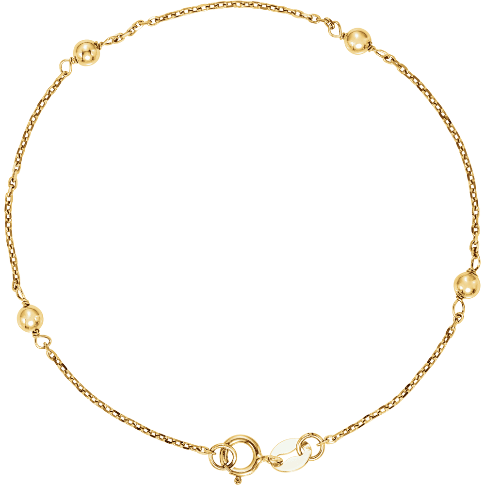Gold Bead Station Bracelet