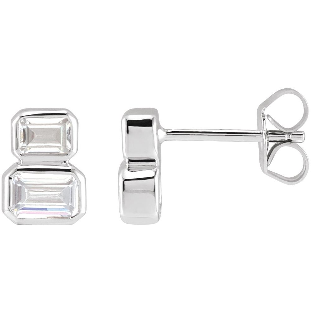 2 Stone Lab Diamond Earrings
