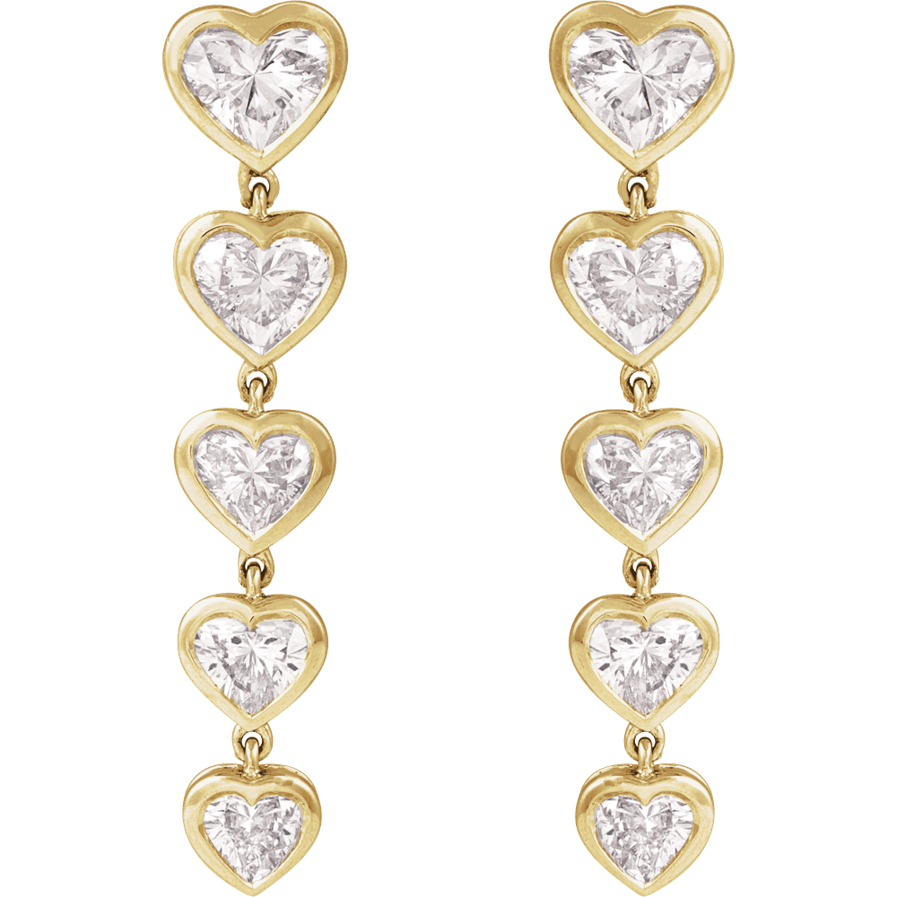 Lab Diamond Heart Dangle Earring