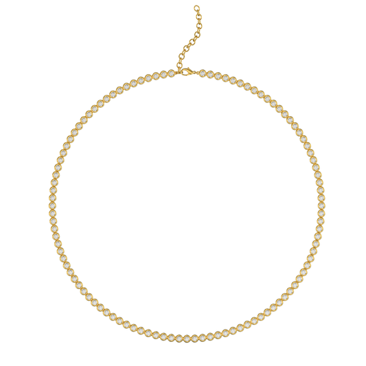 Round Bezel Tennis Necklace