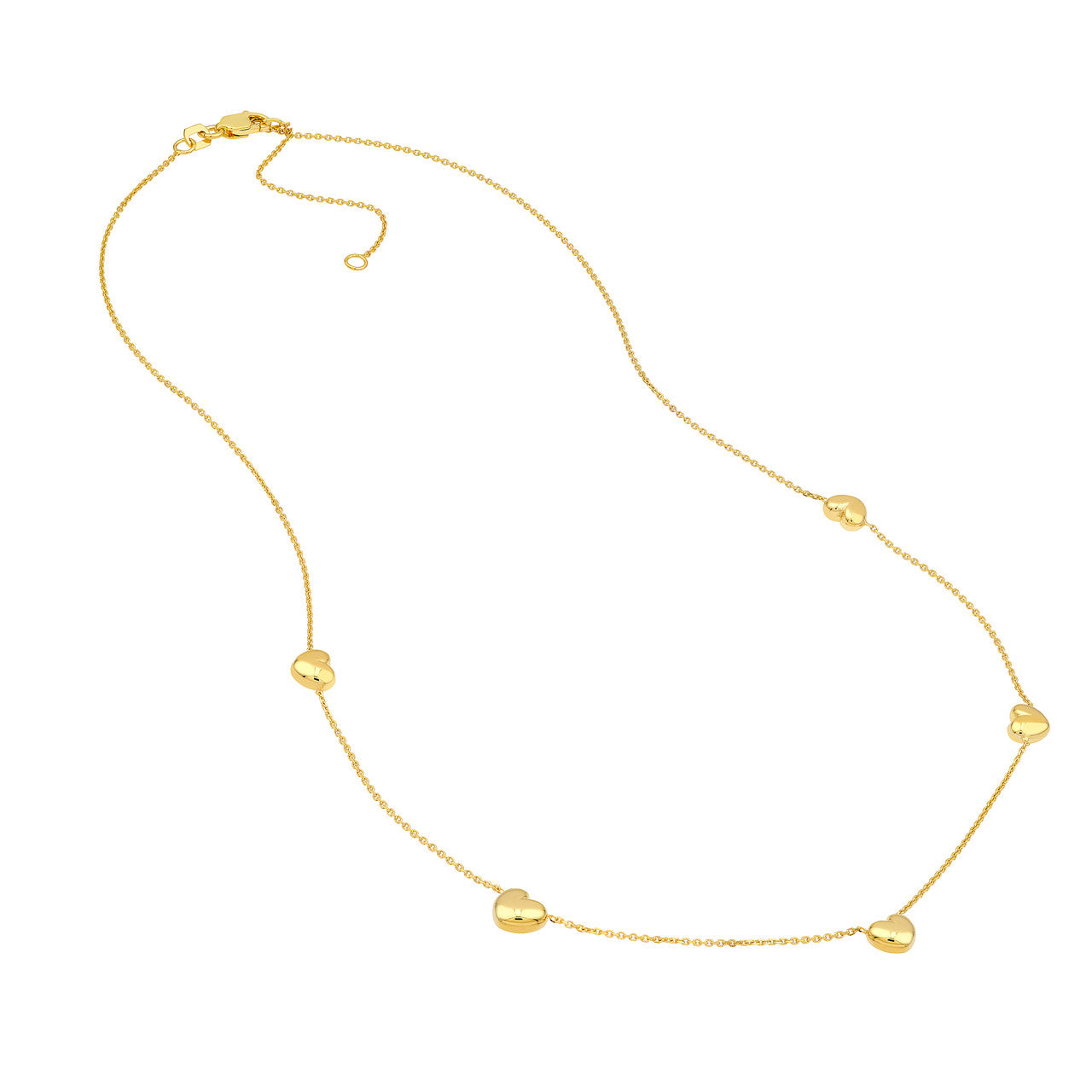 Puffy Heart Station Necklace
