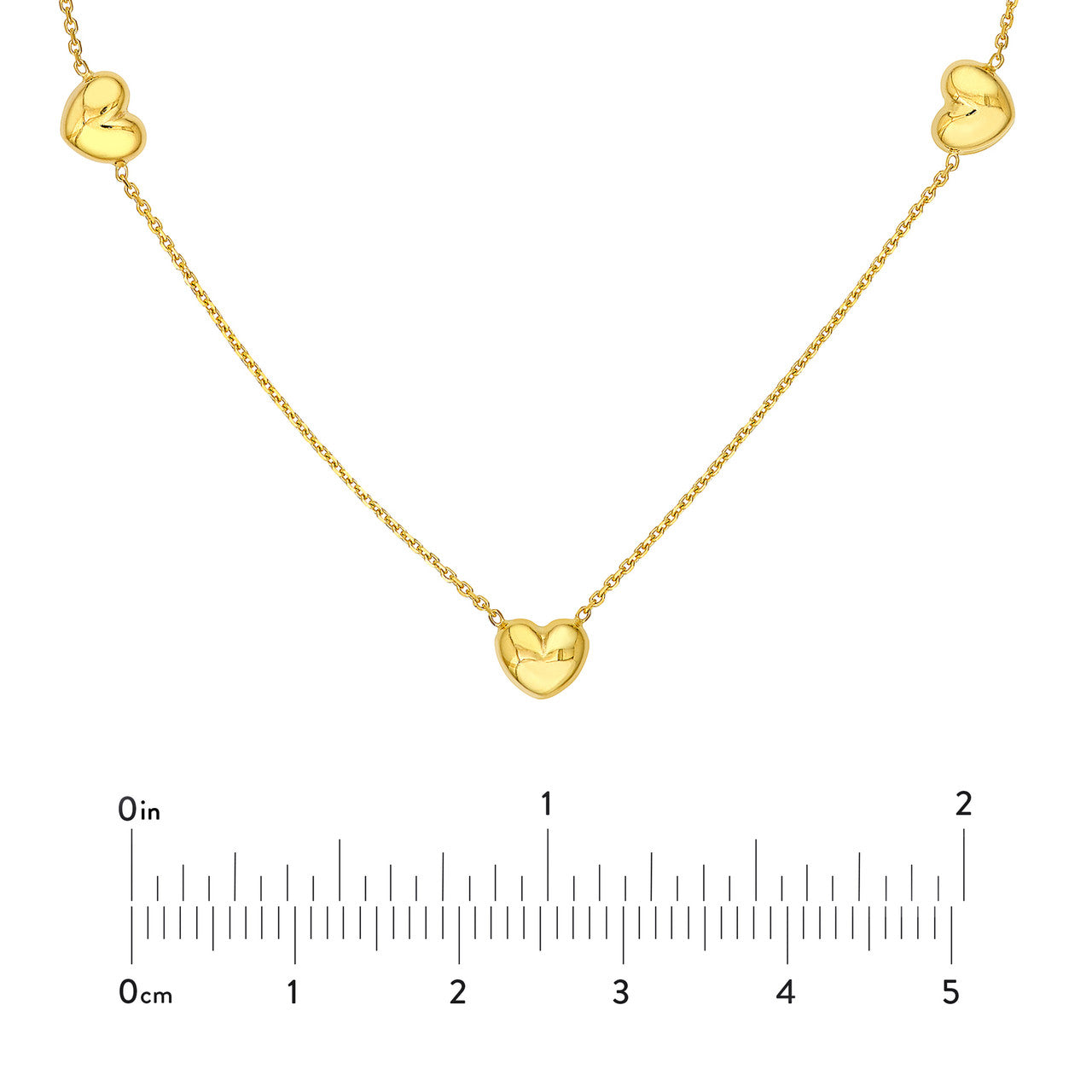 Puffy Heart Station Necklace