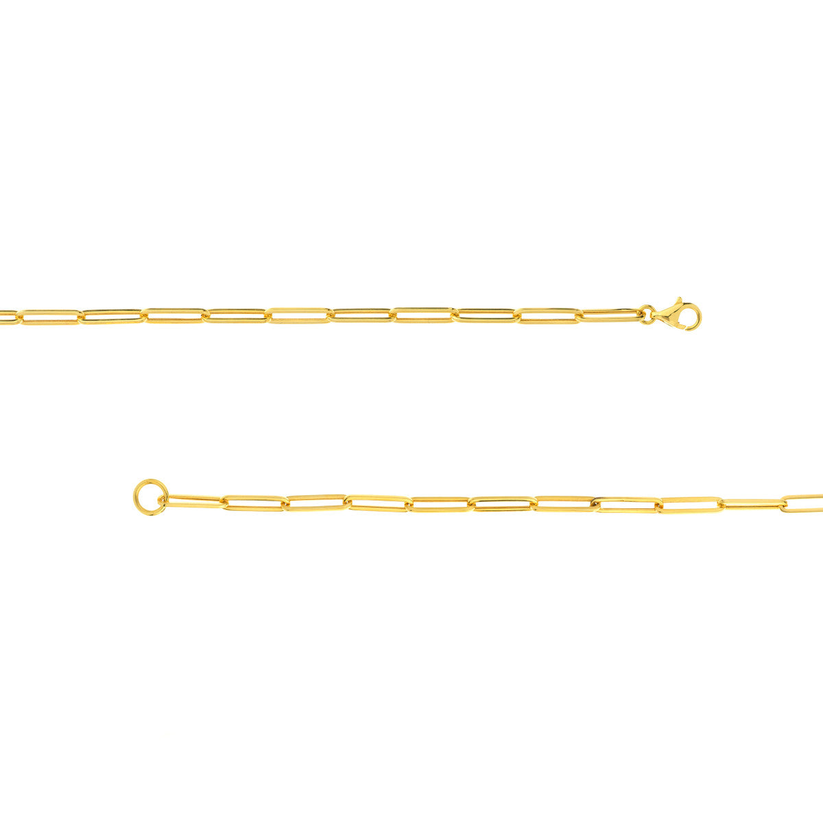 Paper Clip Split Chain with Pear Lock