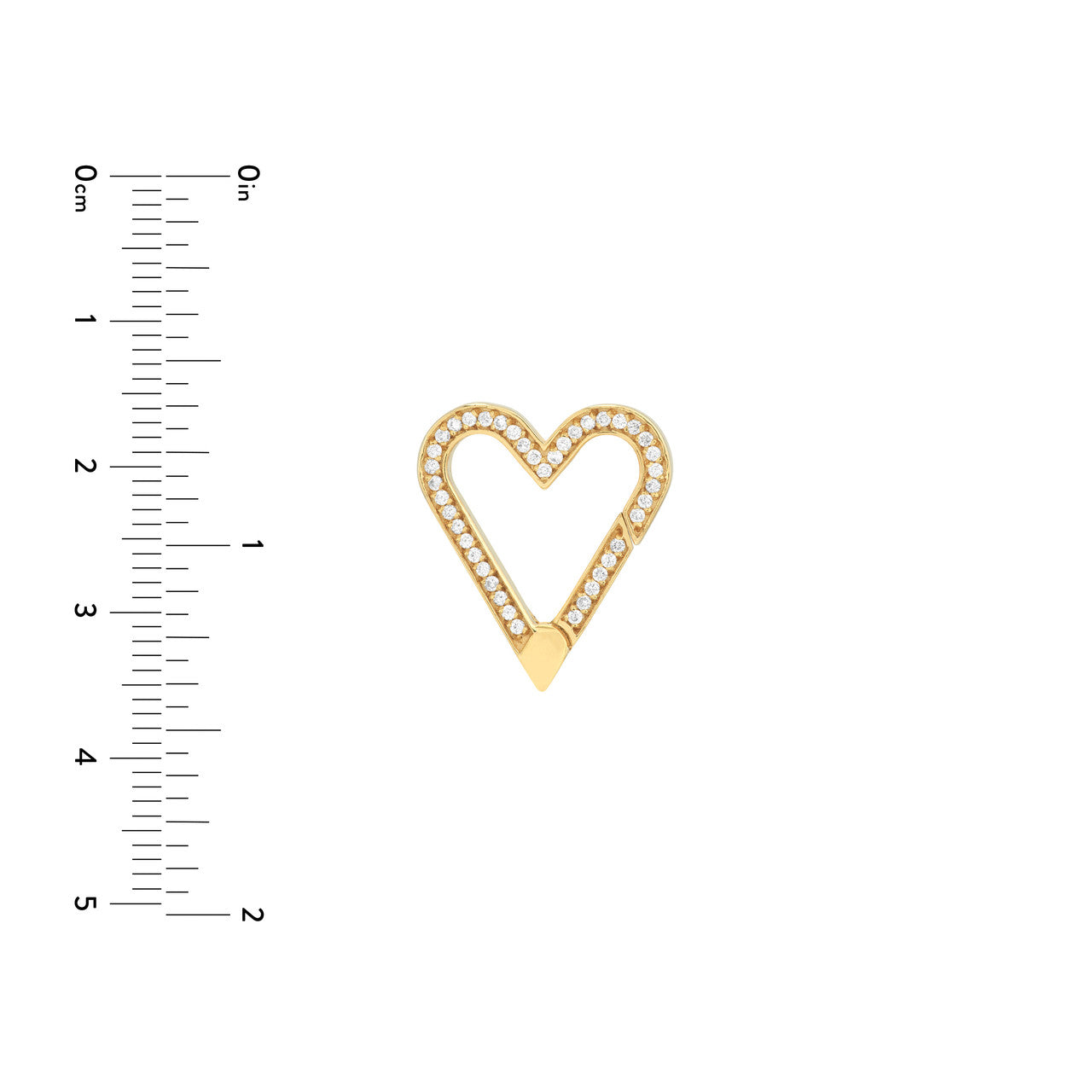 Diamond Open Heart Push Lock
