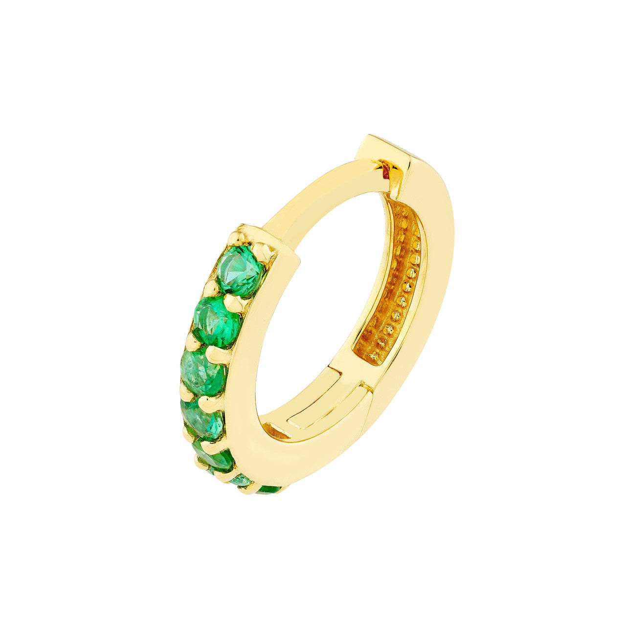 Emerald Row Huggie Earrings