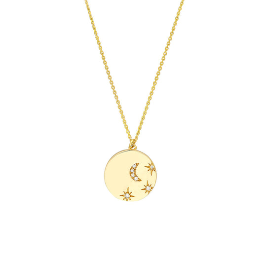 Wish I May Diamond Medallion Necklace