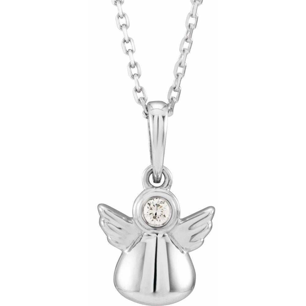 Youth Diamond Angel Pendant Necklace