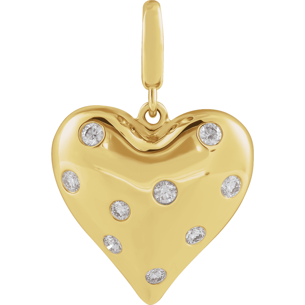 Cherub Diamond Heart Charm