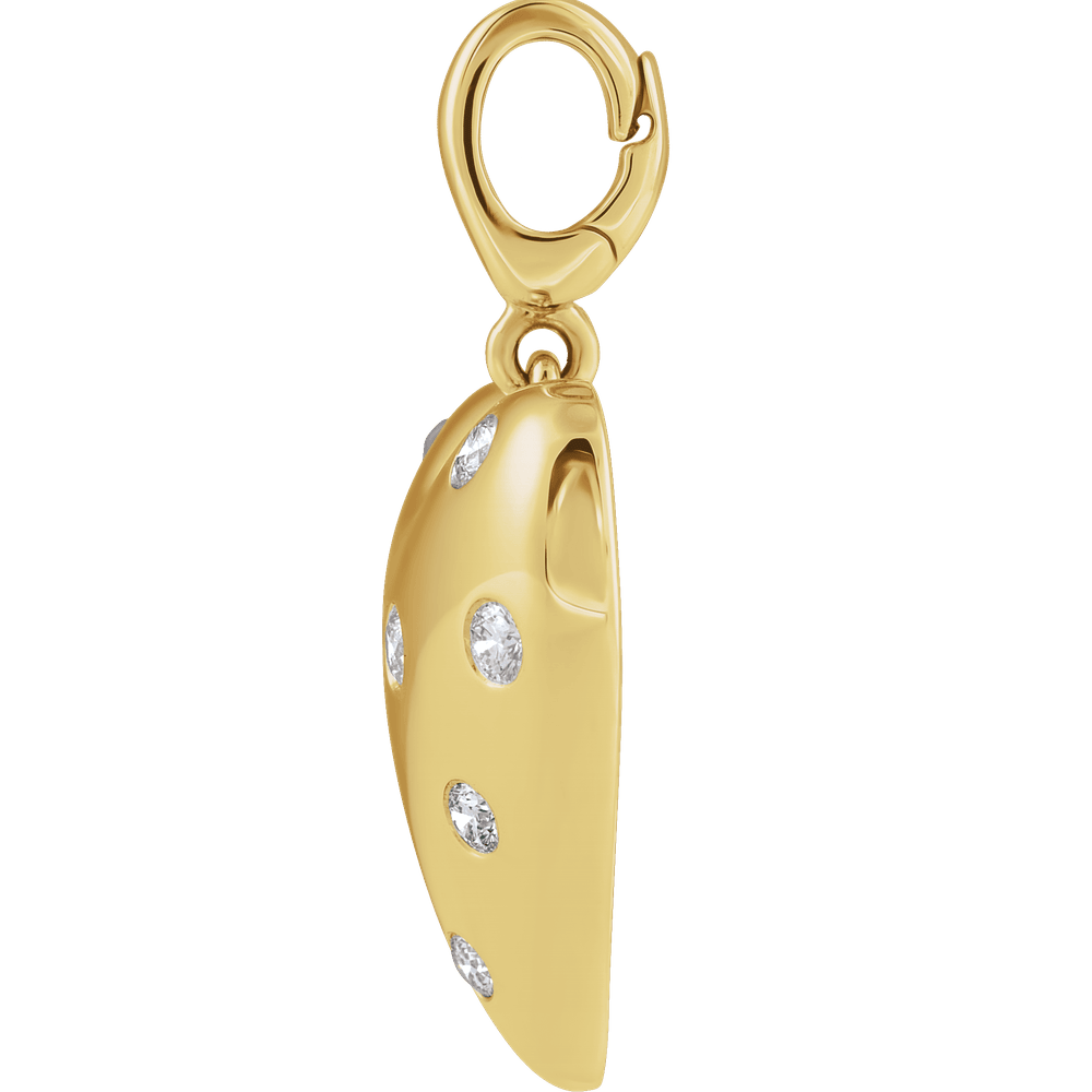 Cherub Diamond Heart Charm