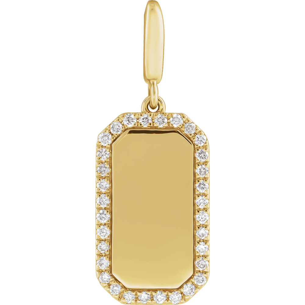 Diamond Dog Tag Pendant