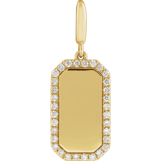 Diamond Dog Tag Pendant