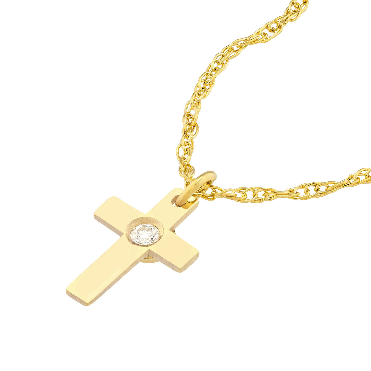 Mini Diamond Dot Cross Necklace