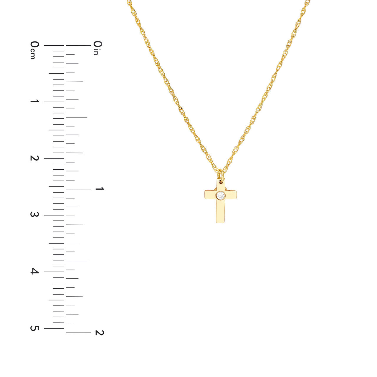 Mini Diamond Dot Cross Necklace