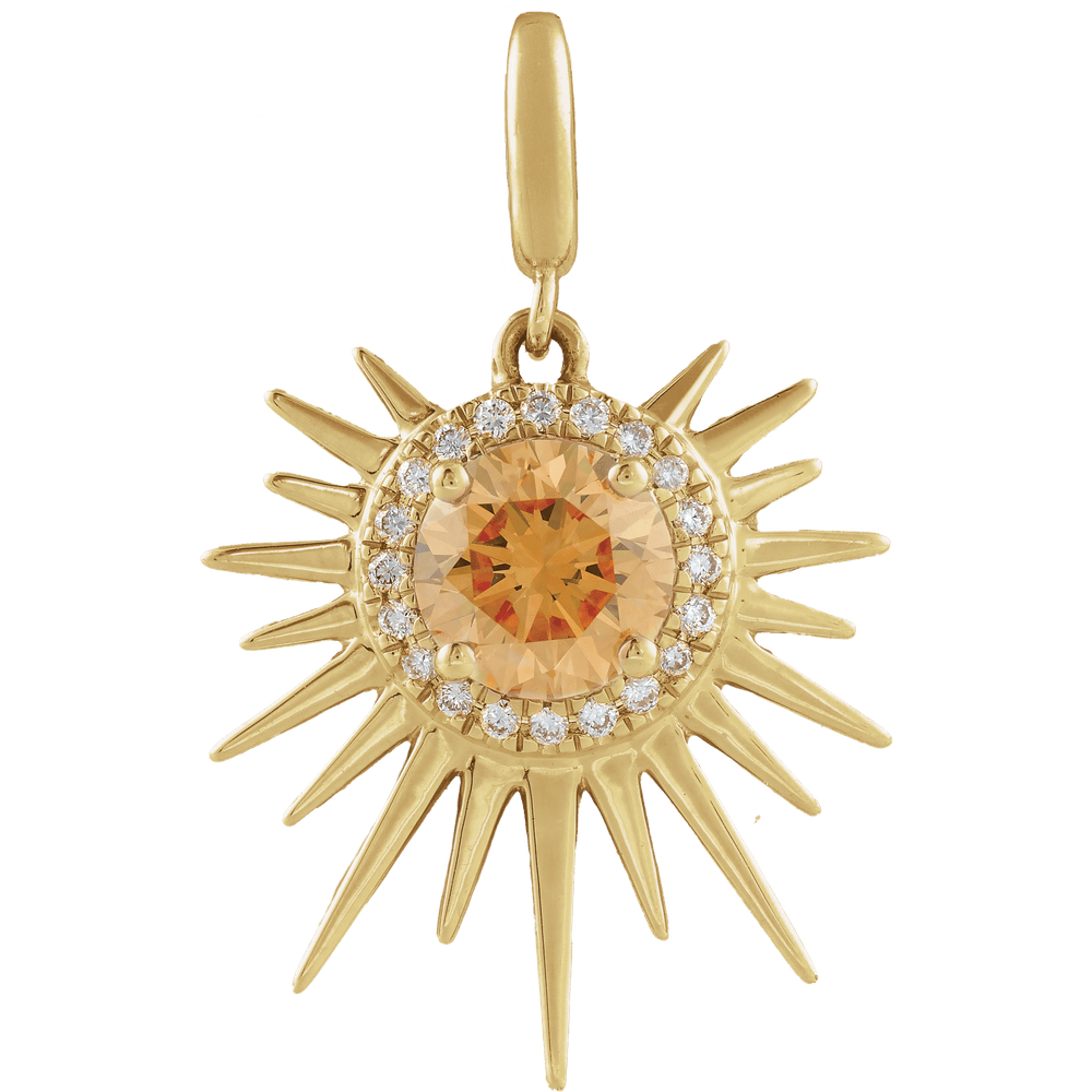 Citrine sunburst charm