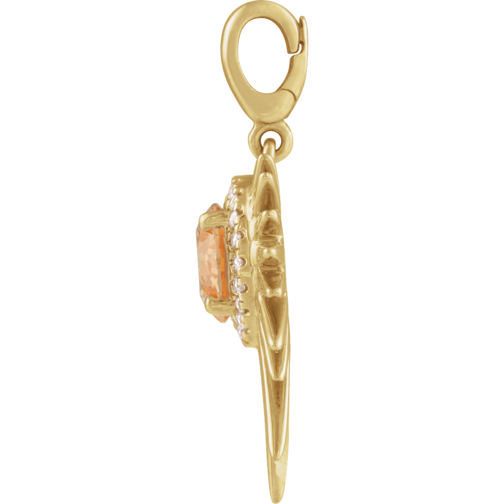 Citrine sunburst charm