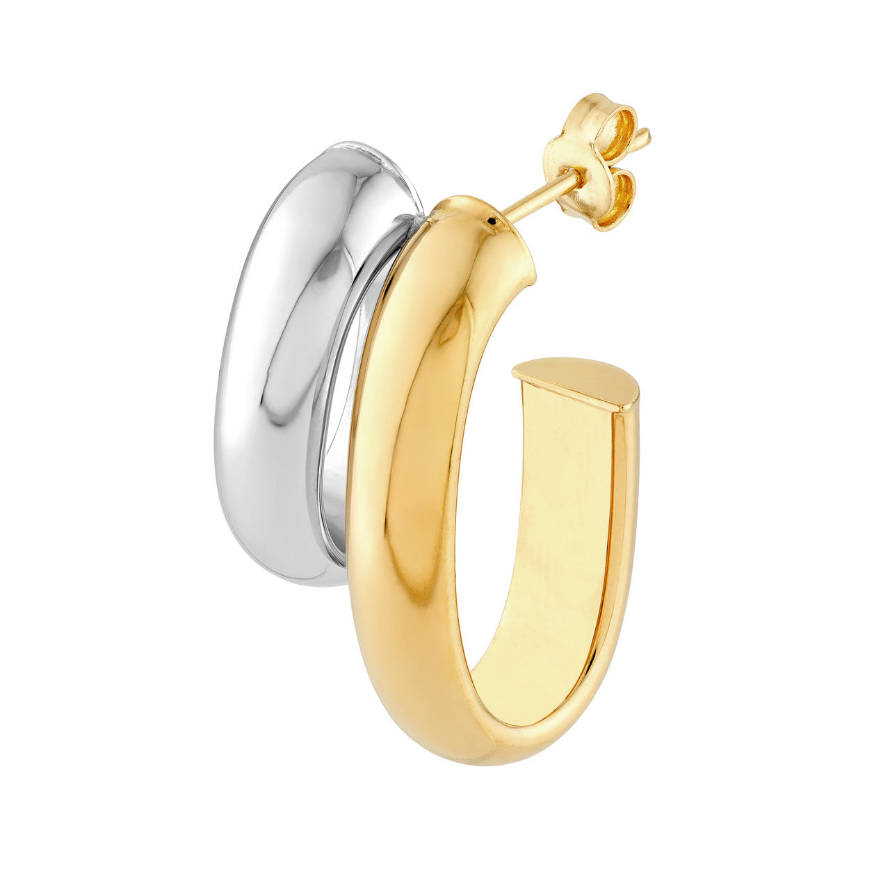 Two Tone Double Hoop Earrings