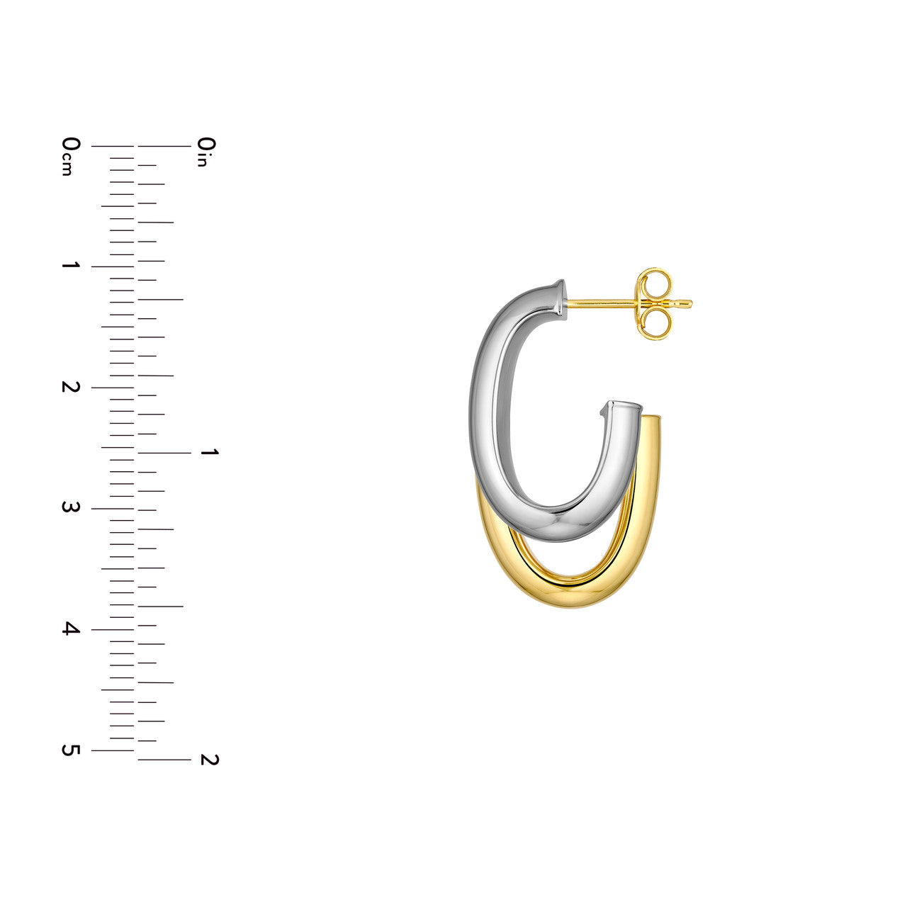 Two Tone Double Hoop Earrings