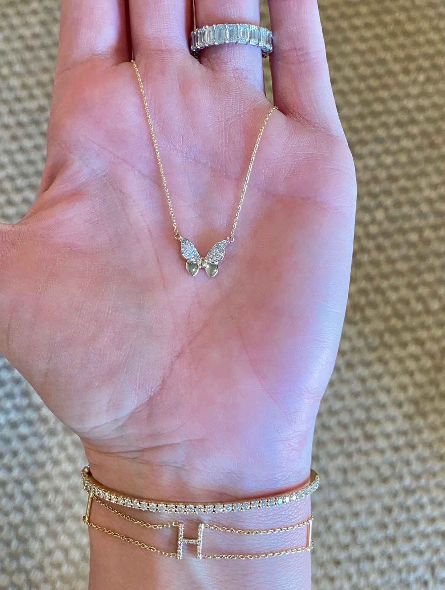 diamond butterfly pendant necklace