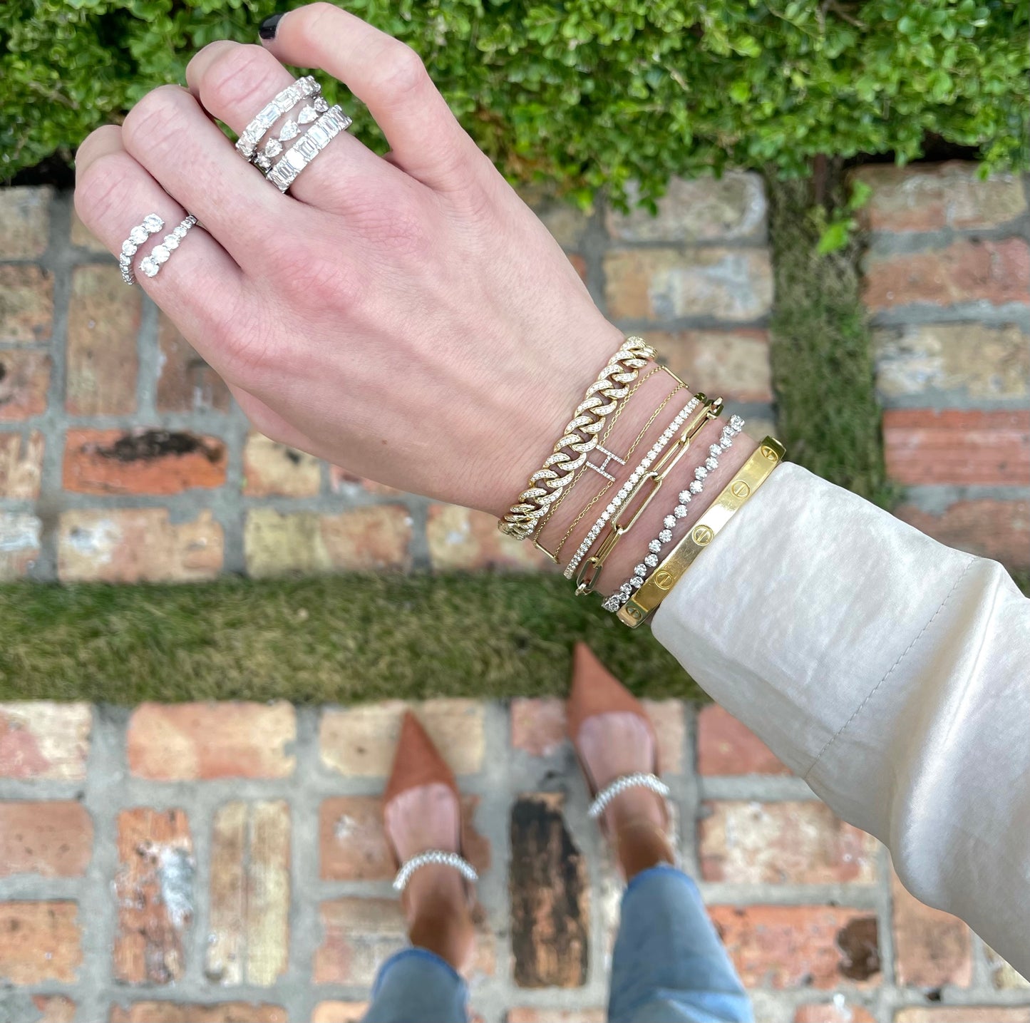 Diamond Dusted Curb Chain Bracelet