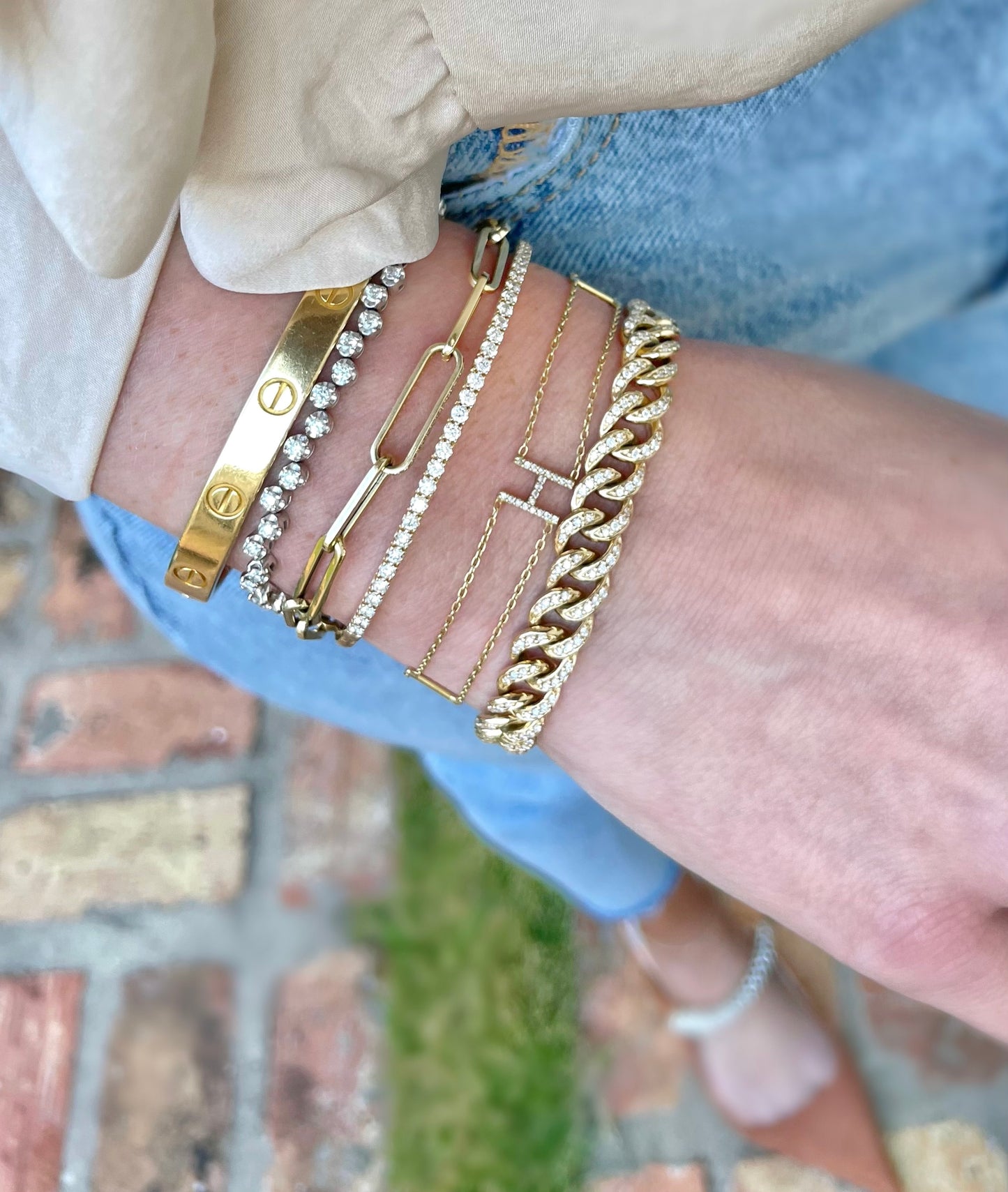 Diamond Dusted Curb Chain Bracelet