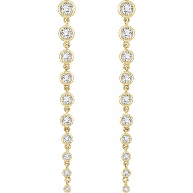 Graduating Diamond Bezel dangle earrings