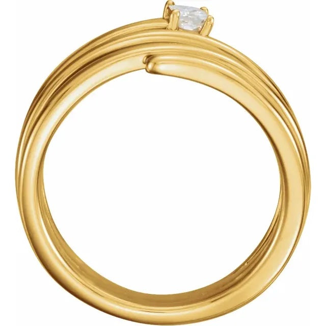 Solitaire Diamond Spiral Ring