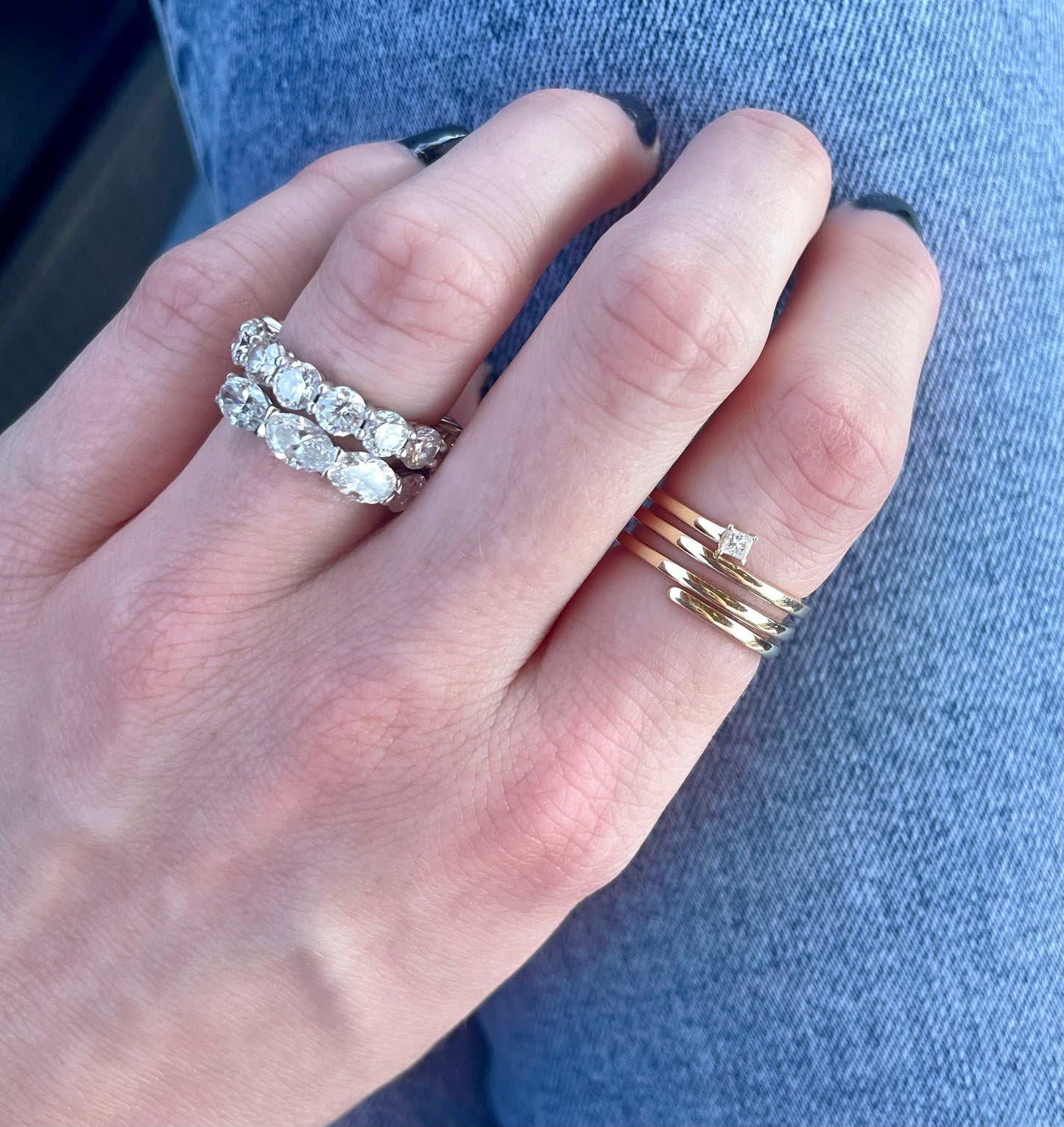 Solitaire Diamond Spiral Ring