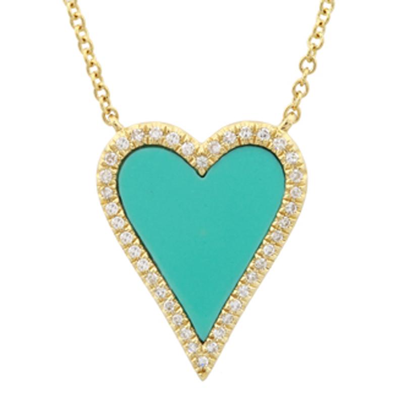 elongated diamond heart necklace