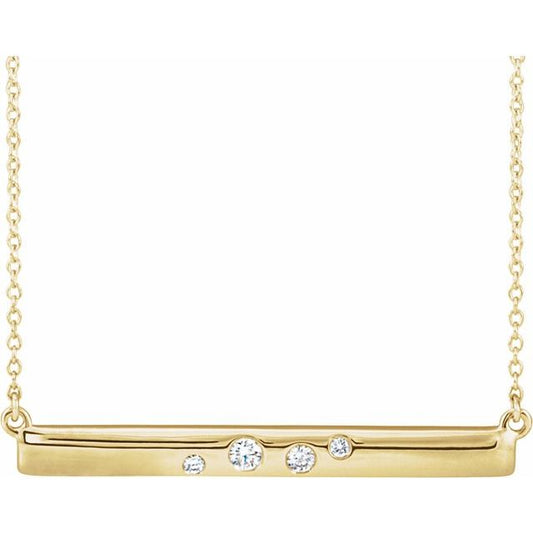 Scattered Diamond Bar Necklace