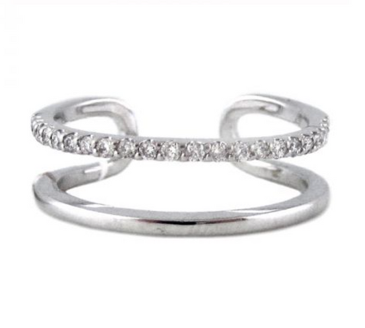 double row diamond midi ring