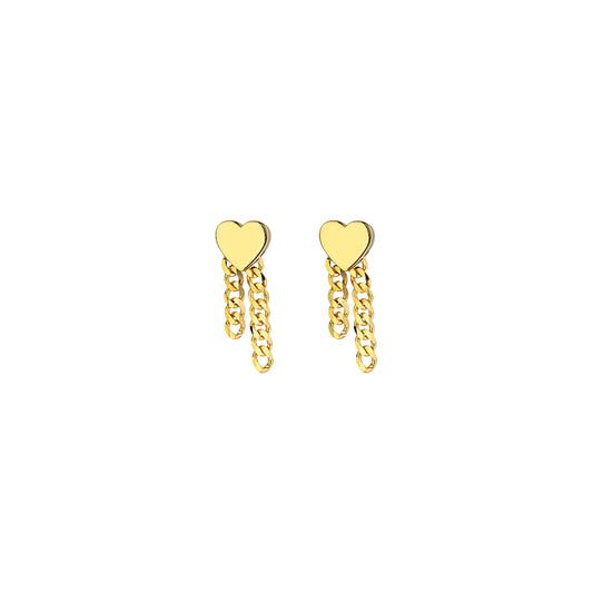 Chained Heart Drop Earrings