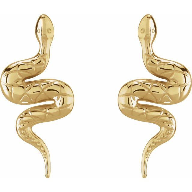 Opie Snake Stud earrings, pair, 14K yellow gold