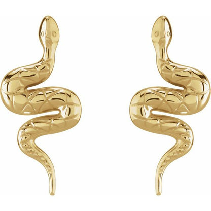 Opie Snake Stud earrings, pair, 14K yellow gold