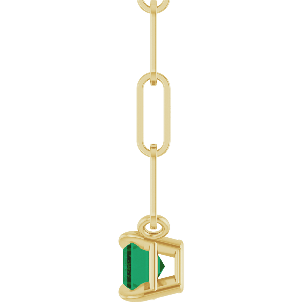 Palmer Lab Emerald Necklace - 14K Yellow Gold