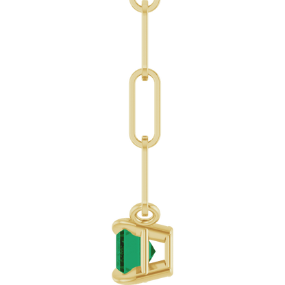 Palmer Lab Emerald Necklace - 14K Yellow Gold