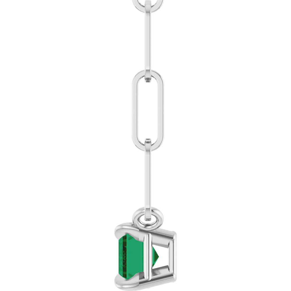 Palmer Lab Emerald Necklace - 14K White Gold