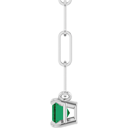 Palmer Lab Emerald Necklace - 14K White Gold