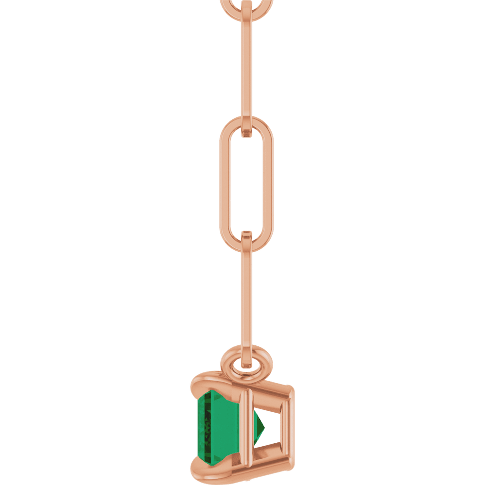 Palmer Lab Emerald Necklace - 14K Rose Gold