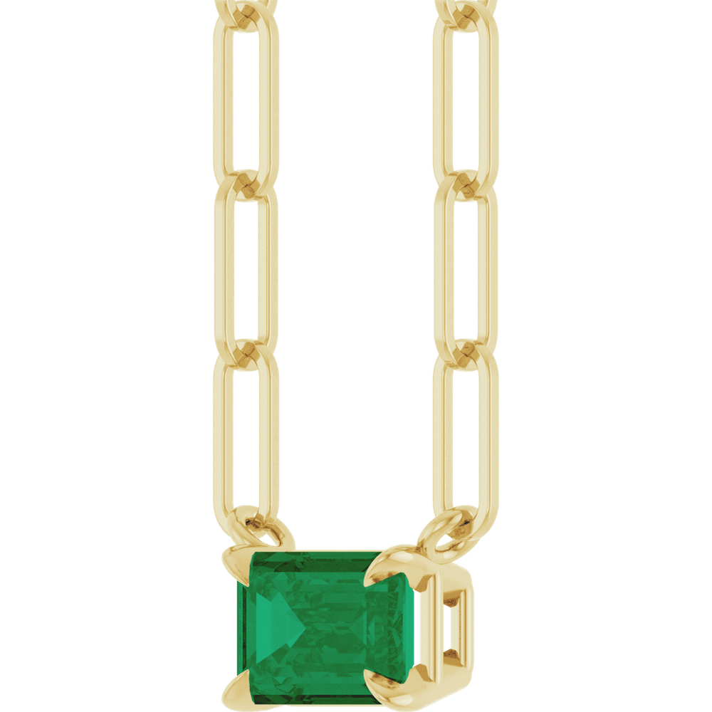 Palmer Lab Emerald Necklace - 14K Yellow Gold