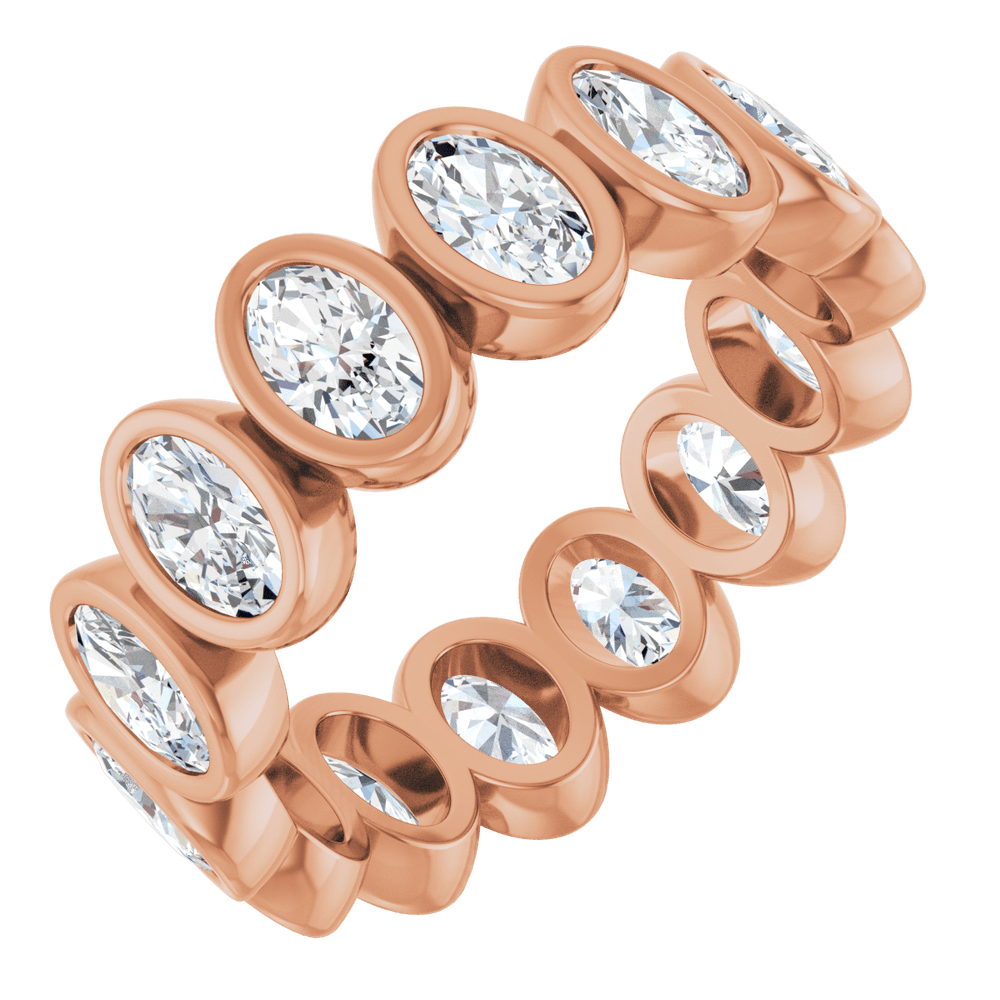 Imogen Oval Bezel Eternity Band - 14K Rose Gold