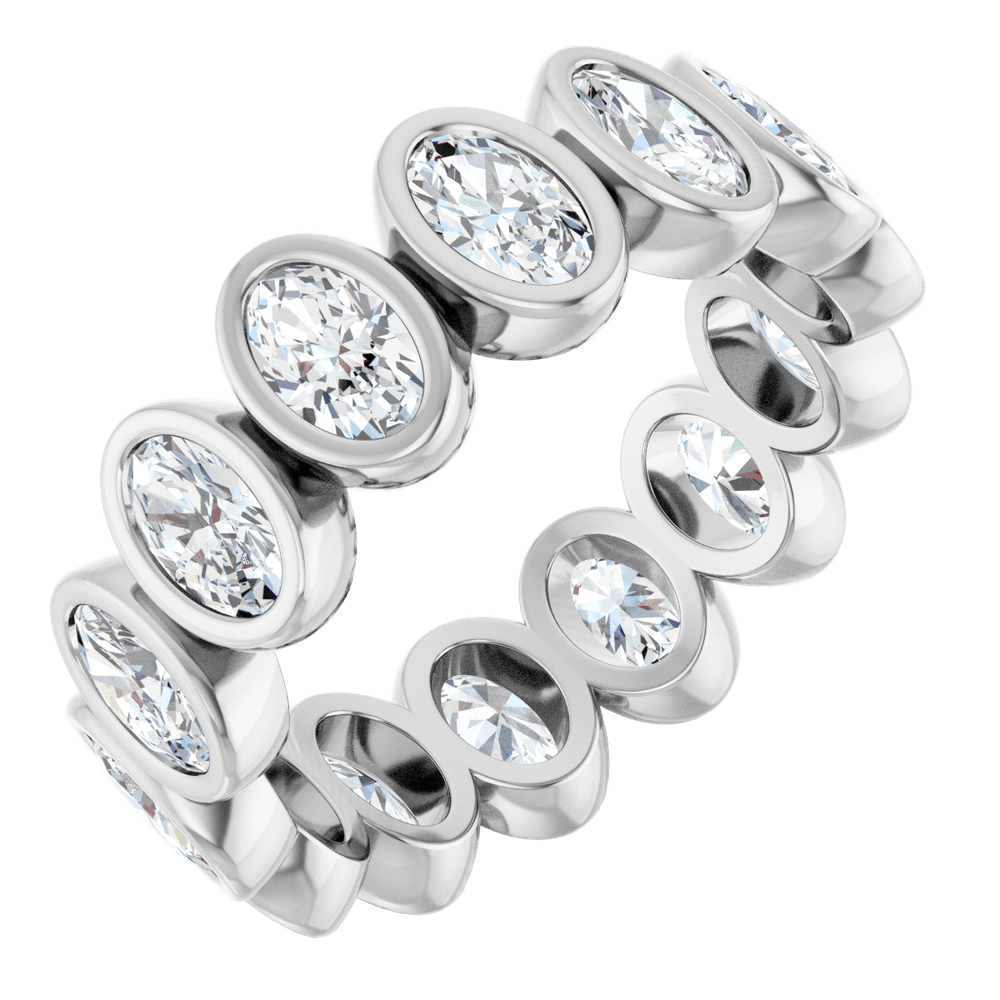 Imogen Oval Bezel Eternity Band - 14K White Gold