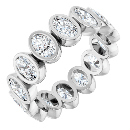 Imogen Oval Bezel Eternity Band - 14K White Gold