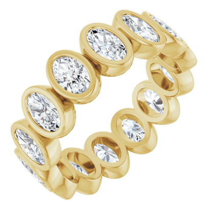 Imogen Oval Bezel Eternity Band - 14K Yellow Gold