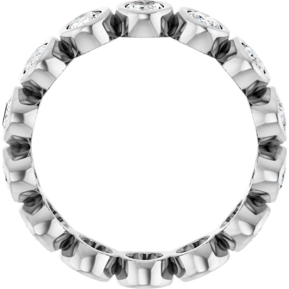 Imogen Oval Bezel Eternity Band - 14K White Gold