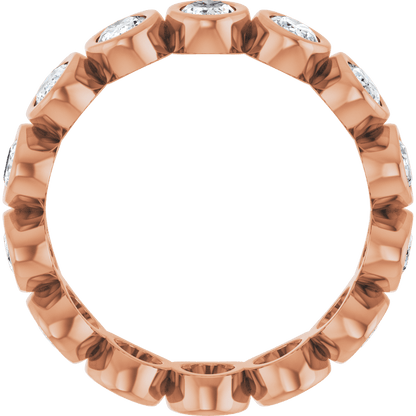 Imogen Oval Bezel Eternity Band - 14K Rose Gold