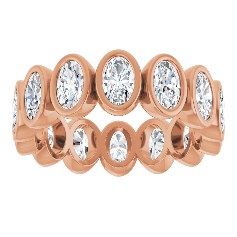 Imogen Oval Bezel Eternity Band - 14K Rose Gold