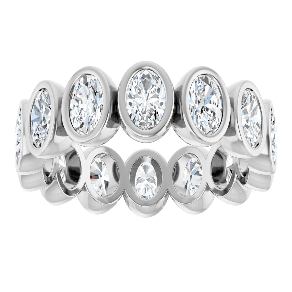 Imogen Oval Bezel Eternity Band - 14K White Gold