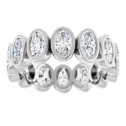Imogen Oval Bezel Eternity Band - 14K White Gold