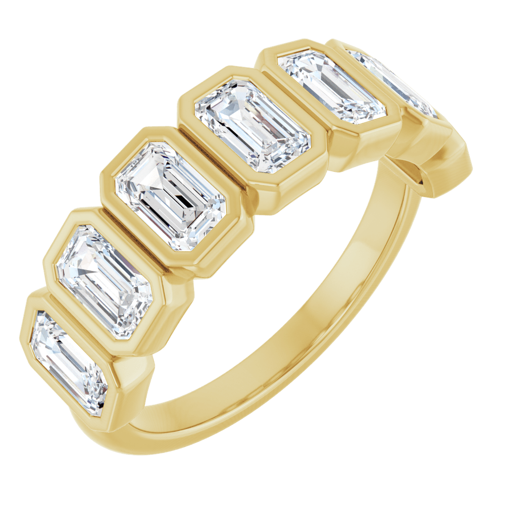 Emerald Lab Grown Anniversary Band