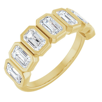 Emerald Lab Grown Anniversary Band